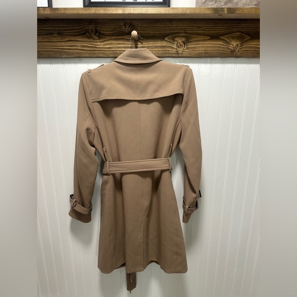 Linea by Louis Dell'Olio Beige Double Breasted Tan Trench Coat Sz 16 Classic - Picture 2 of 13